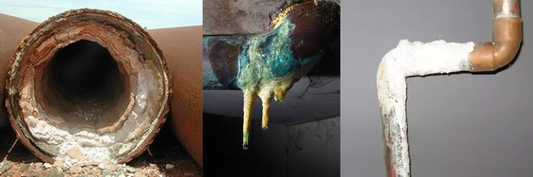 Calcium buildup on pipes and plumbing